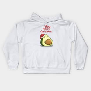 Cute Avo Merry Christmas Avocado in Santa Hat Kids Hoodie